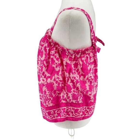 J. Crew Pink Floral Button Front Tank Top 100% Cotton XS - Picture 6 of 12